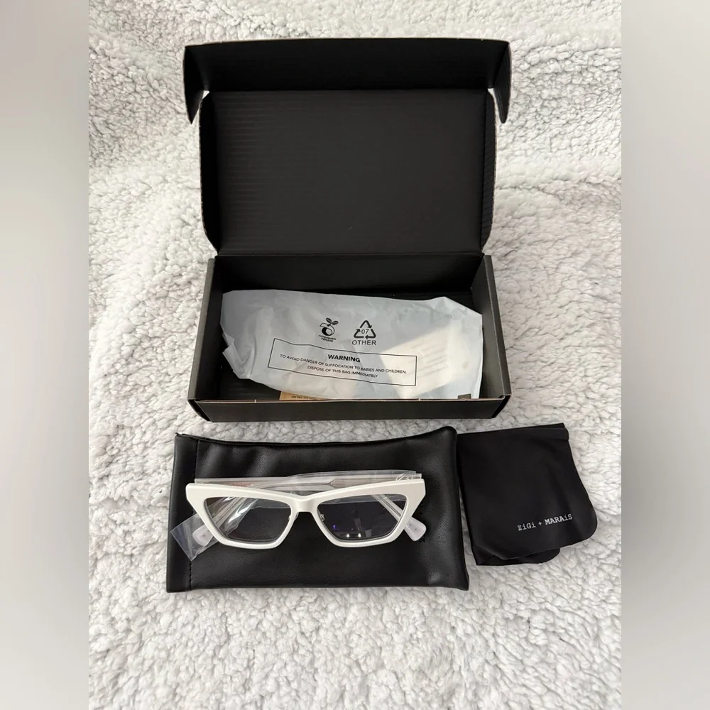 Zigi + Marais Blue Light Blockers and +1.5 Readers in White